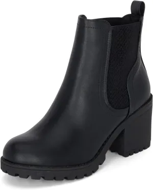 STYLISH S ABBY - Women's Platform Chelsea Ankle Boots Chunky Block Heel Lug Sole