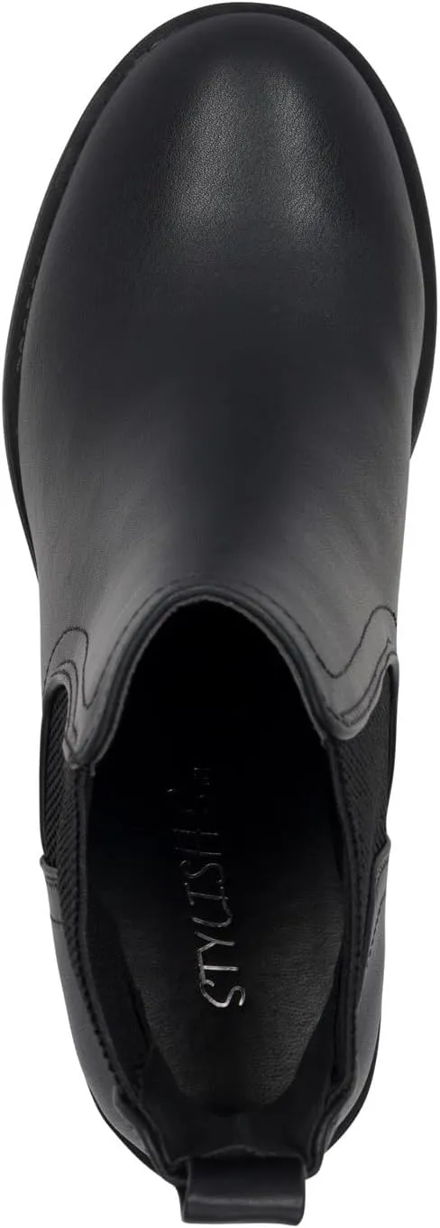 STYLISH S ABBY - Women's Platform Chelsea Ankle Boots Chunky Block Heel Lug Sole