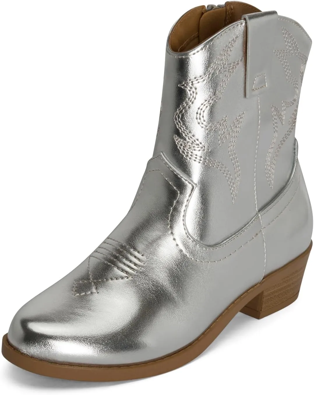 STYLISH S CHANCHITO-K ~ Girls Western Low Stacked Heel Pointed Toe Cowgirl Ankle Boots with Side Zipper