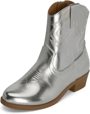 STYLISH S CHANCHITO-K ~ Girls Western Low Stacked Heel Pointed Toe Cowgirl Ankle Boots with Side Zipper