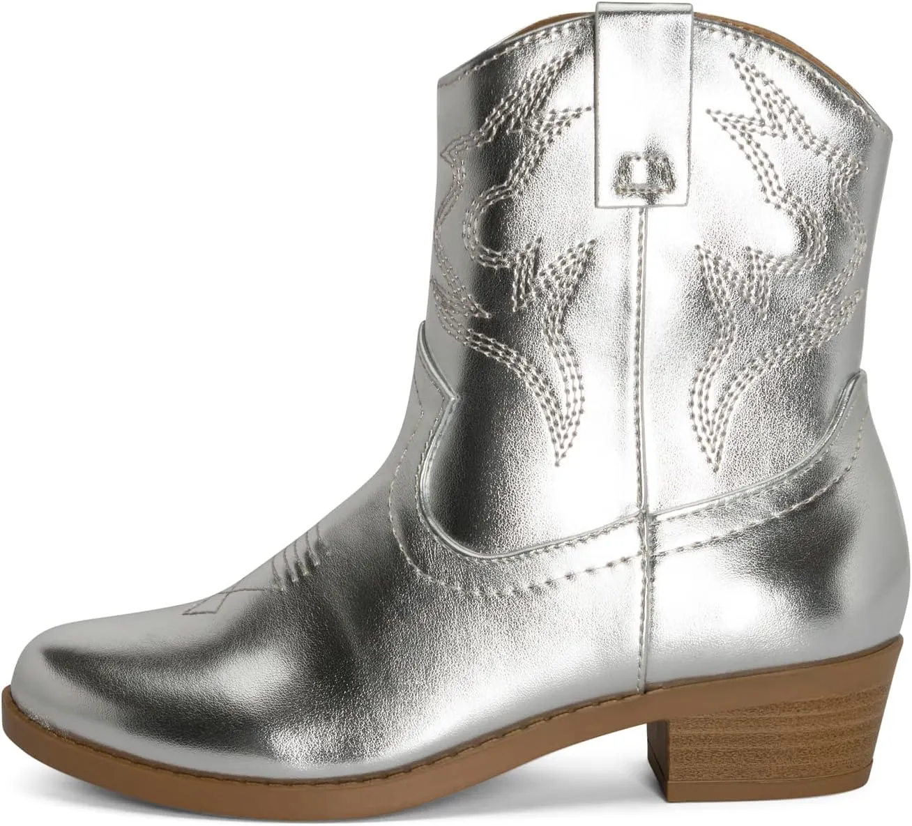 STYLISH S CHANCHITO-K ~ Girls Western Low Stacked Heel Pointed Toe Cowgirl Ankle Boots with Side Zipper