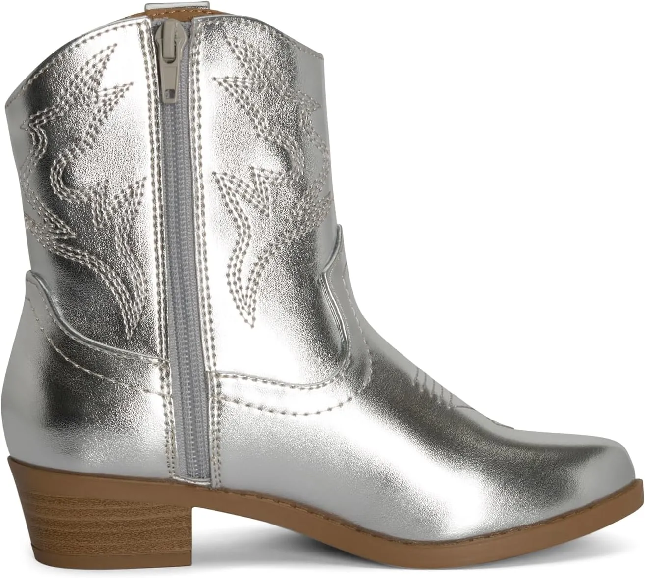 STYLISH S CHANCHITO-K ~ Girls Western Low Stacked Heel Pointed Toe Cowgirl Ankle Boots with Side Zipper