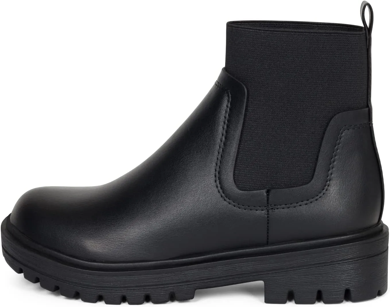 STYLISH S IRENE - Womens Chelsea Elastic Ankle Slip On Low Heel Lug Sole Platform Booties