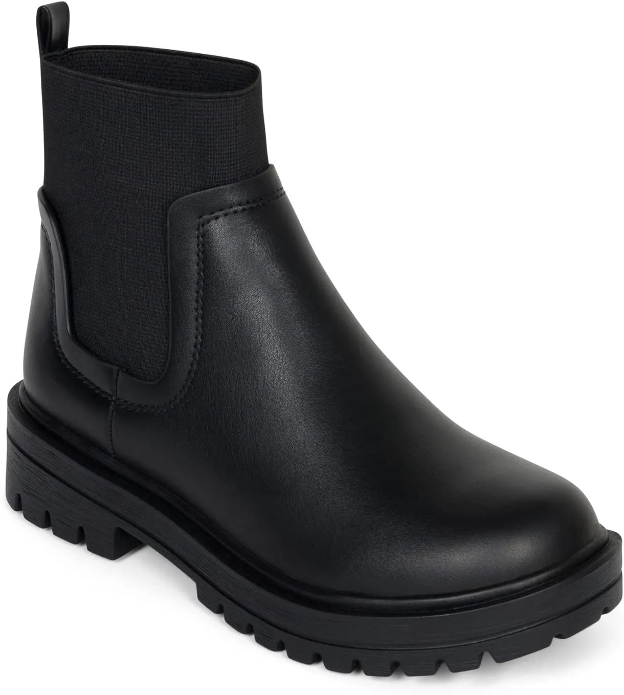 STYLISH S IRENE - Womens Chelsea Elastic Ankle Slip On Low Heel Lug Sole Platform Booties