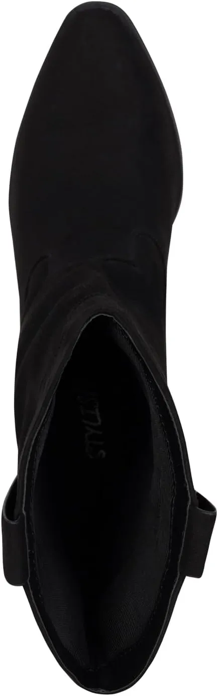 STYLISH S ONYX - Women's Western Cowgirl Stacked Heel Pointed Toe Mid Calf High Heel Boots