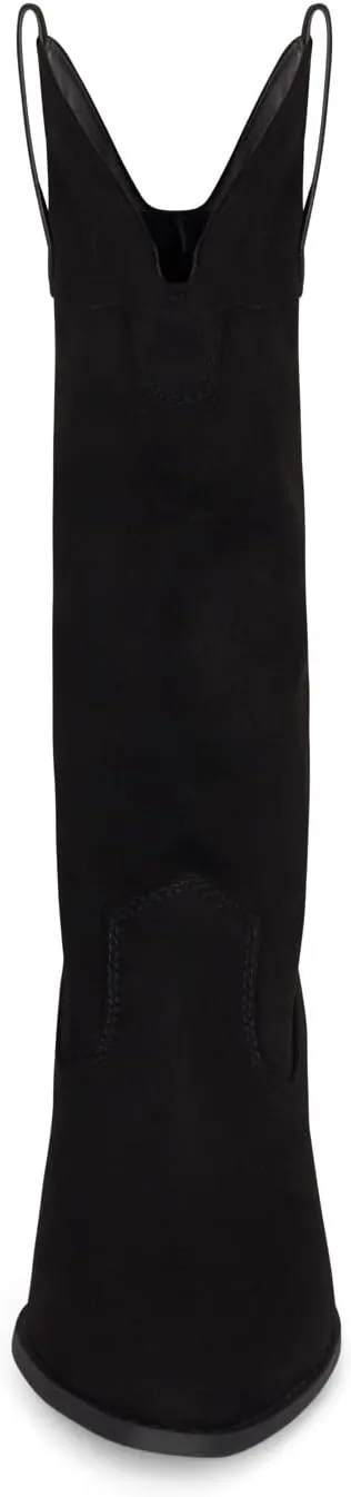 STYLISH S ONYX - Women's Western Cowgirl Stacked Heel Pointed Toe Mid Calf High Heel Boots