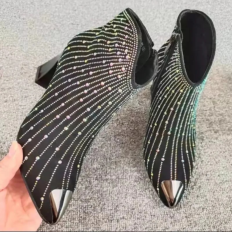Stylish Women Rhinestone Ankle Boots for Fashionable Autumn/Winter