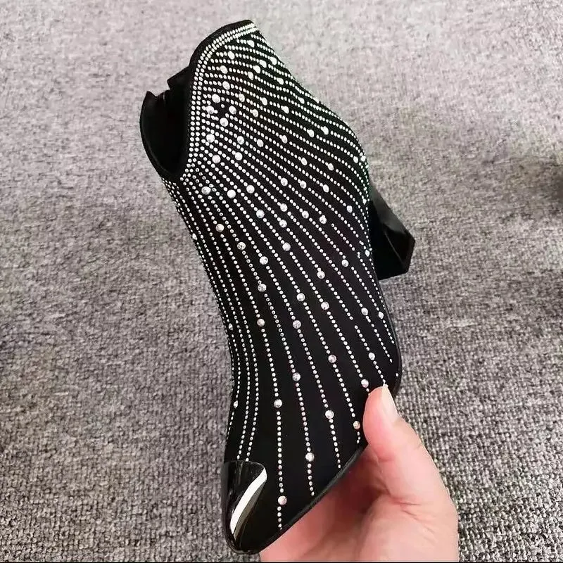Stylish Women Rhinestone Ankle Boots for Fashionable Autumn/Winter