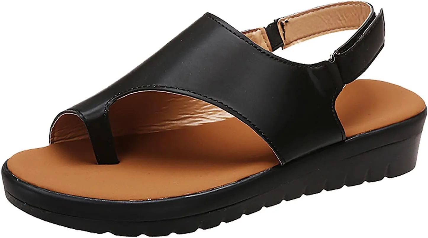 Summer Wedge Heel Open Clip Toe Sandals for Women Comfortable Casual Footwear Trendy Flats for Everyday Use