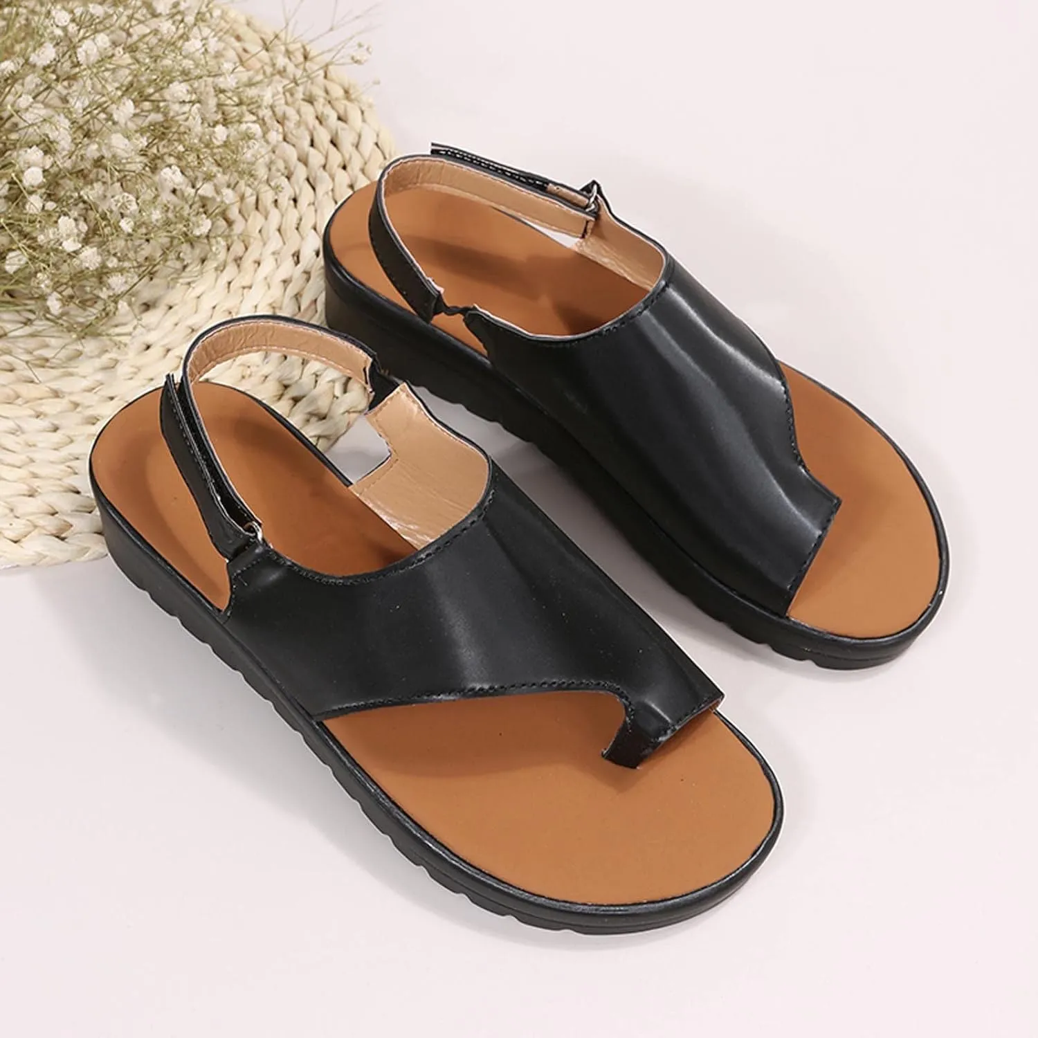 Summer Wedge Heel Open Clip Toe Sandals for Women Comfortable Casual Footwear Trendy Flats for Everyday Use