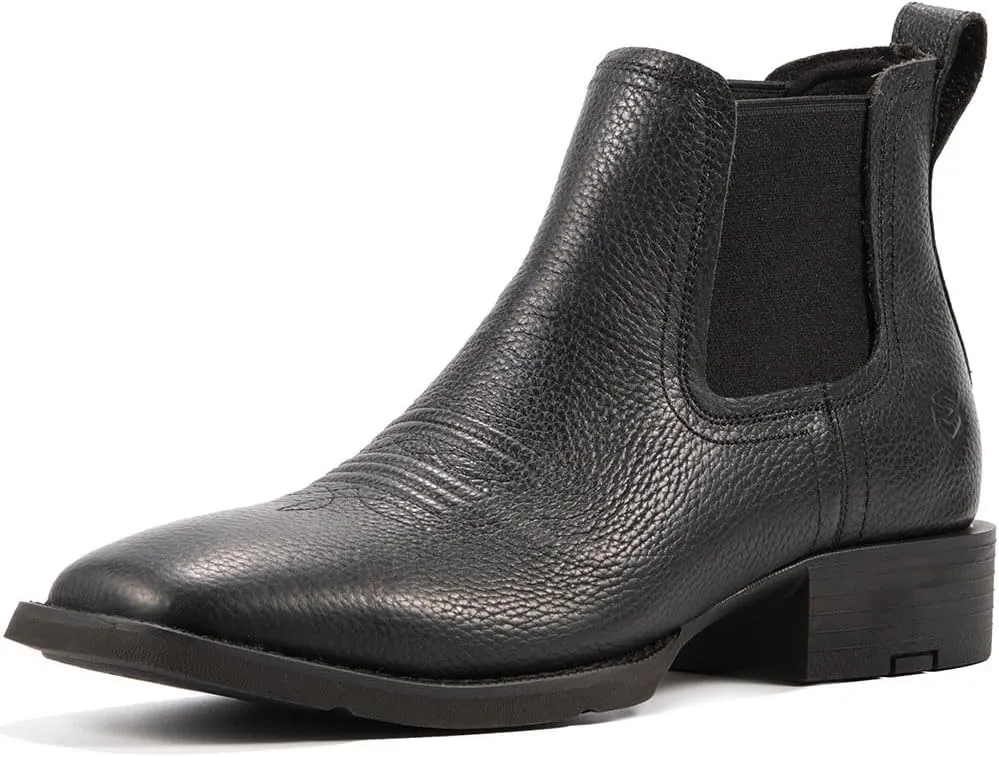 SUREWAY Mens Western Chelsea Cowboy Boots for Men Square Toe,Rugged Slip-On Work/Casual/Dress Boots for Men,Comfort Slip Resistant Ankle Leather Boots