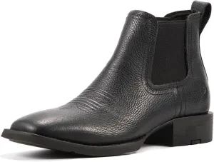SUREWAY Mens Western Chelsea Cowboy Boots for Men Square Toe,Rugged Slip-On Work/Casual/Dress Boots for Men,Comfort Slip Resistant Ankle Leather Boots