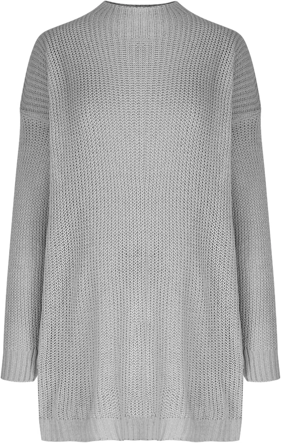 Sweater Dress for Women 2024 Fall Casual Long Sleeve Rib Knitted Mini Dress Plus Size Semi High Neck Loose Fit Dresses