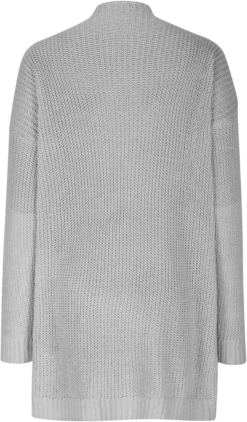 Sweater Dress for Women 2024 Fall Casual Long Sleeve Rib Knitted Mini Dress Plus Size Semi High Neck Loose Fit Dresses