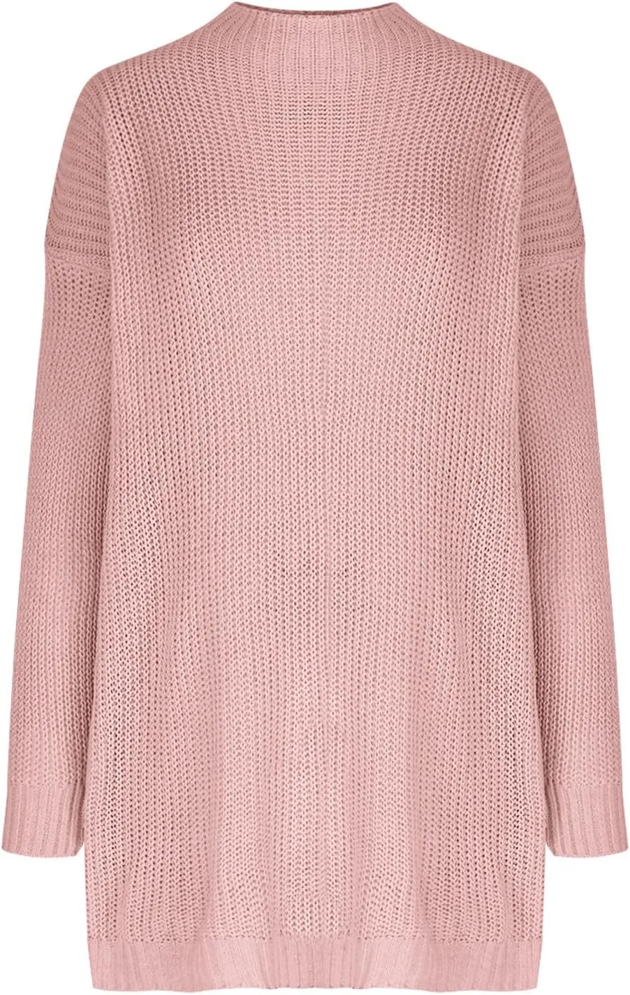Sweater Dress for Women 2024 Fall Casual Long Sleeve Rib Knitted Mini Dress Plus Size Semi High Neck Loose Fit Dresses