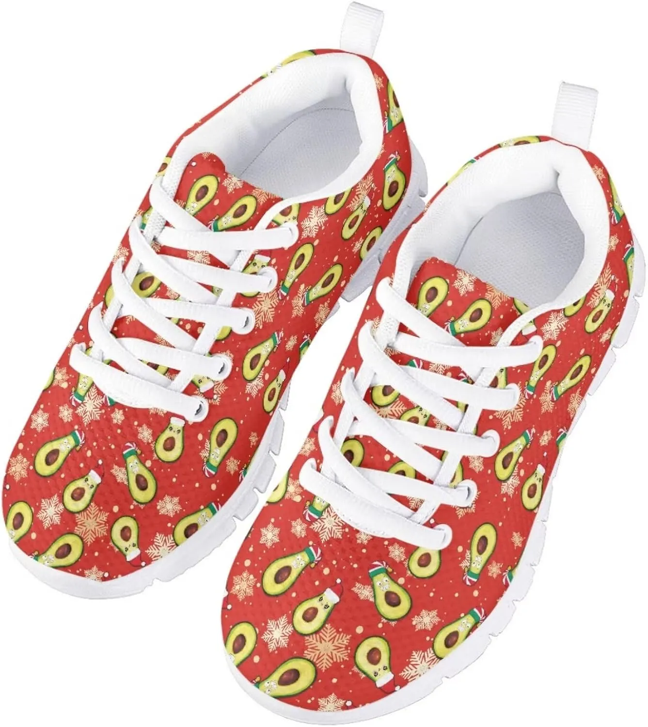 SYtrade Christmas Shoes for Girls Lace Up Walking Tennis Sneakers White Sole