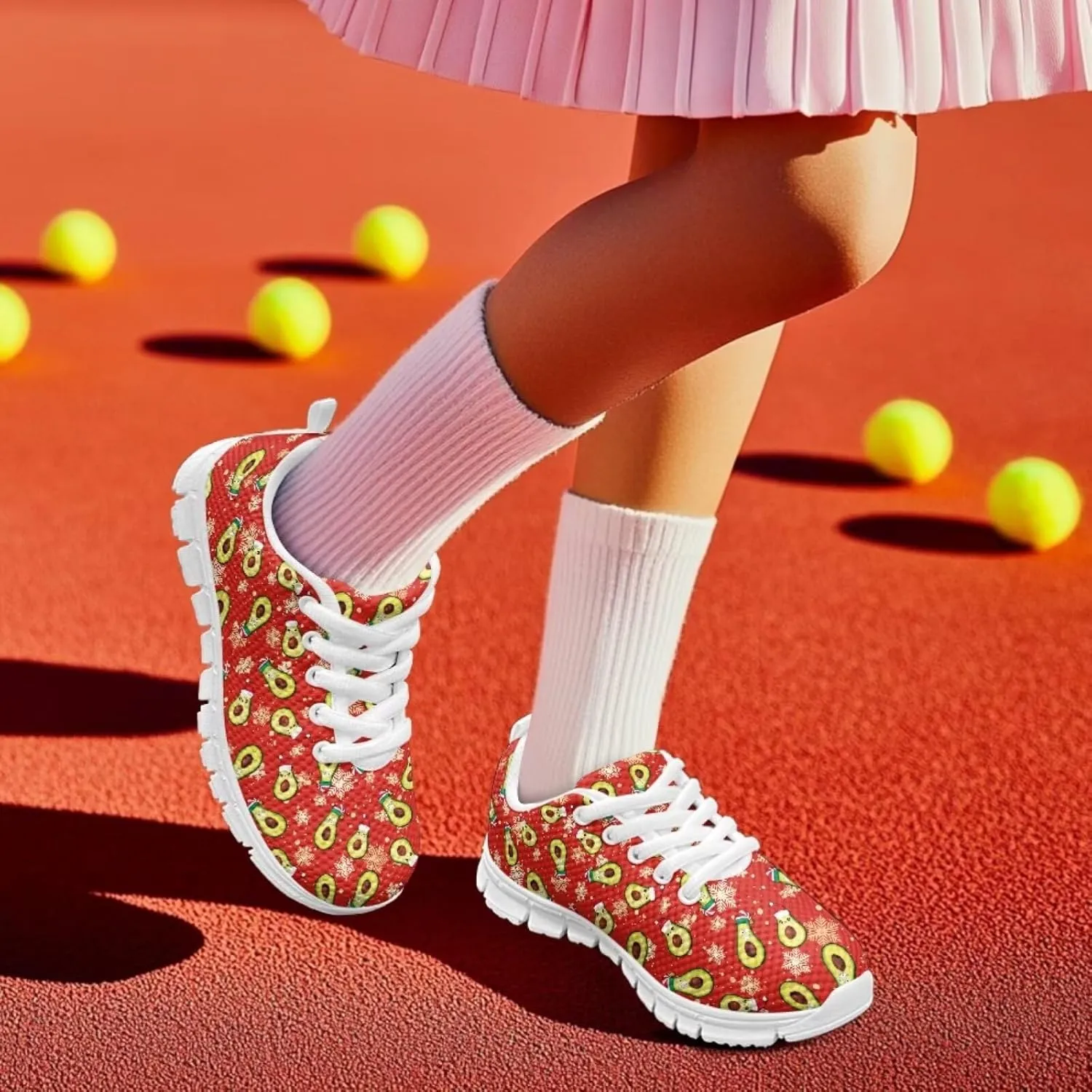 SYtrade Christmas Shoes for Girls Lace Up Walking Tennis Sneakers White Sole