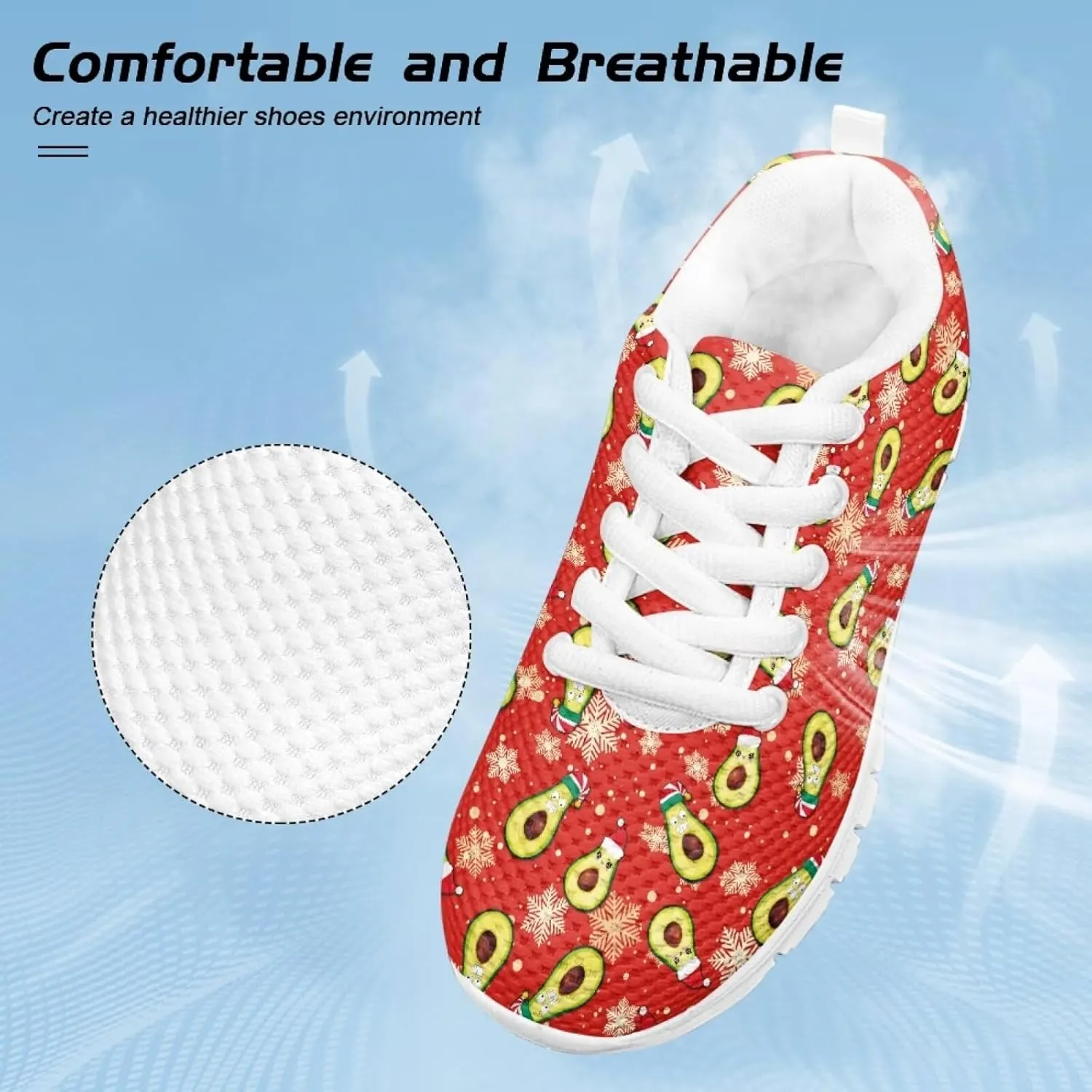 SYtrade Christmas Shoes for Girls Lace Up Walking Tennis Sneakers White Sole