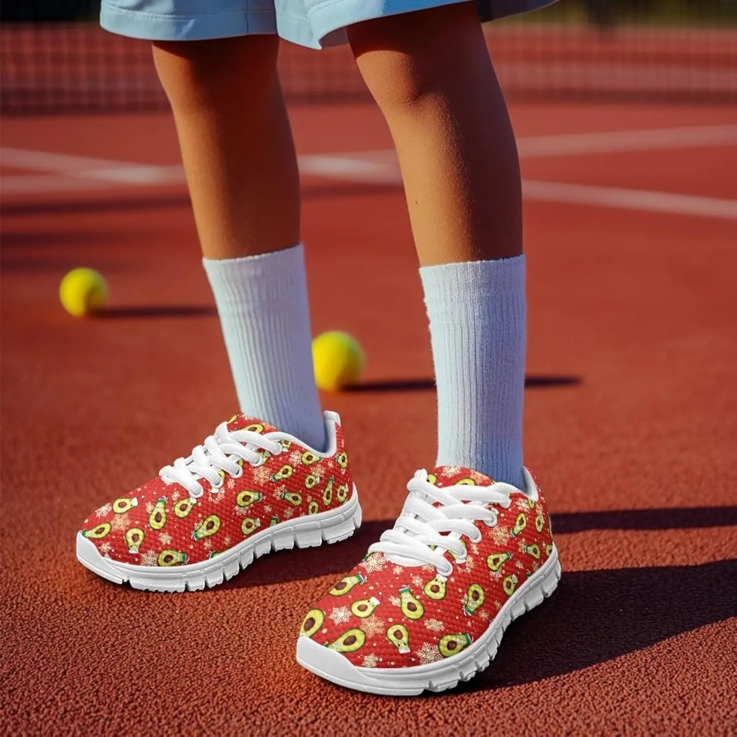SYtrade Christmas Shoes for Girls Lace Up Walking Tennis Sneakers White Sole
