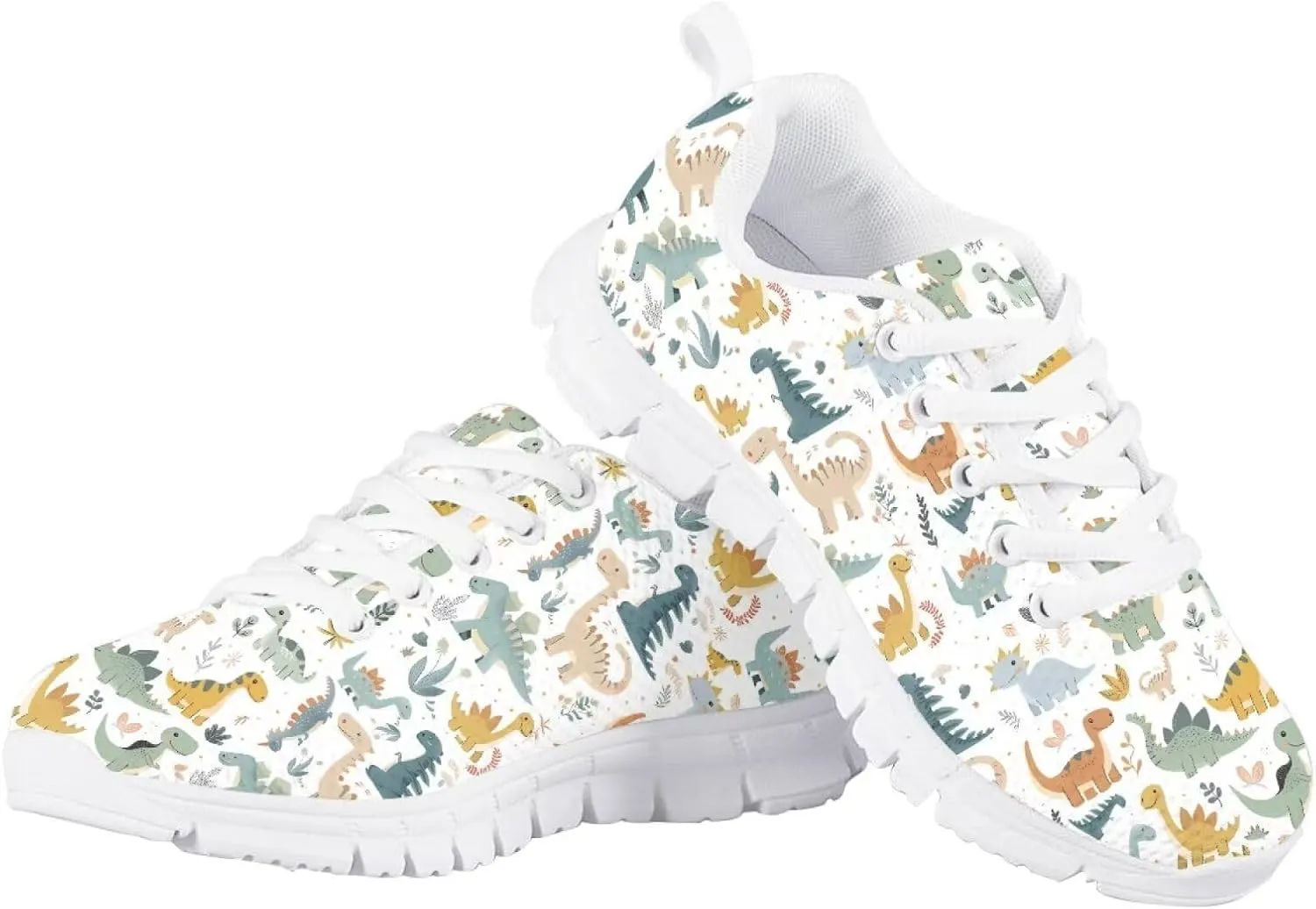 SYtrade Girl's Running Shoes Lace Up Walking Tennis Sneakers Lightweight White Sole