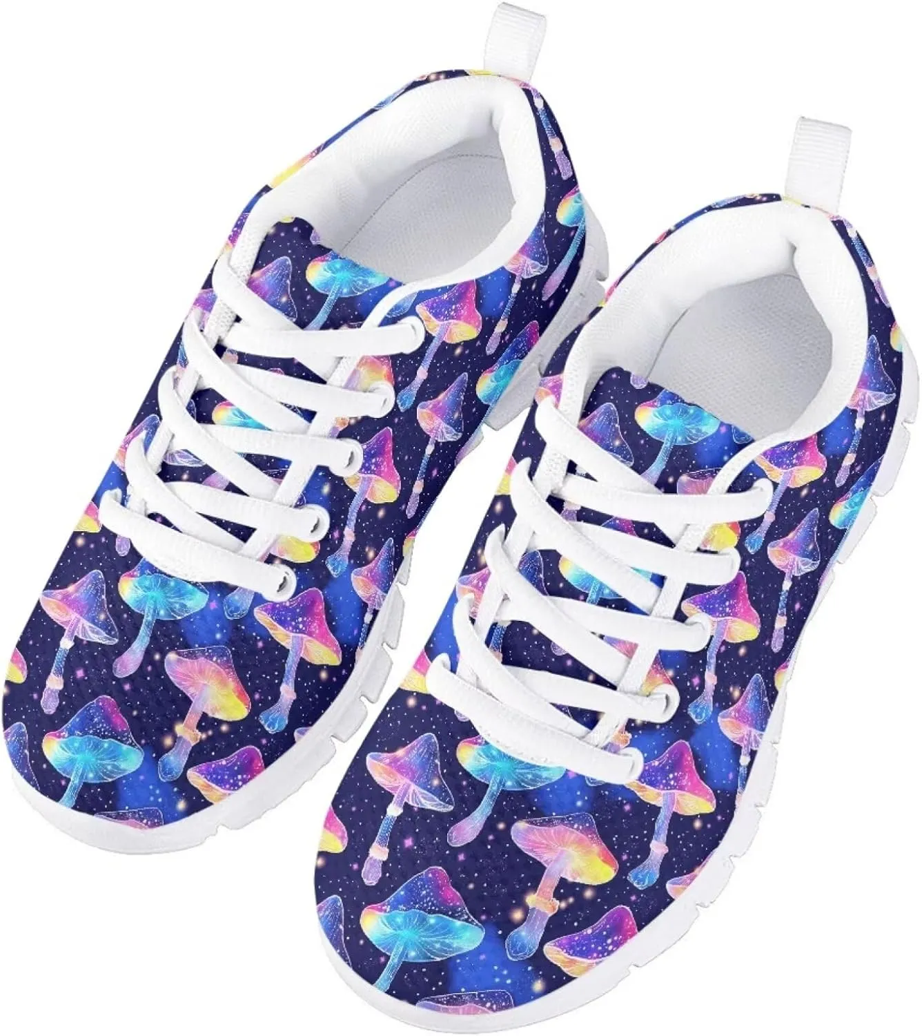 SYtrade Girl's Running Shoes Lace Up Walking Tennis Sneakers Lightweight White Sole