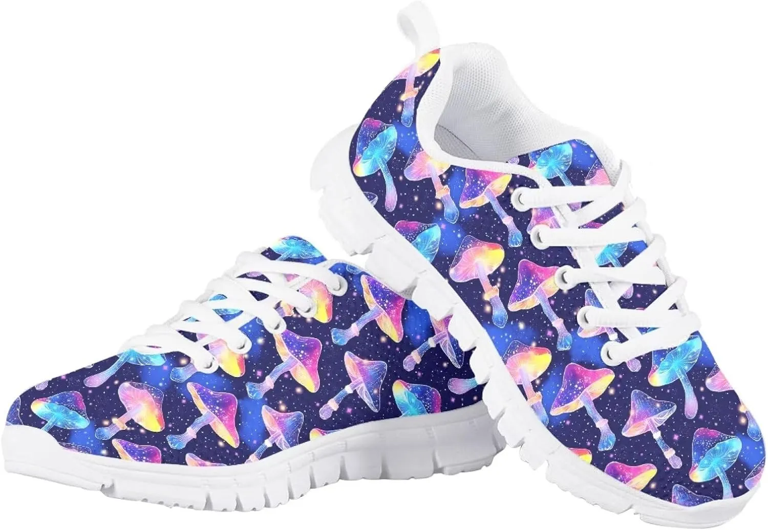 SYtrade Girl's Running Shoes Lace Up Walking Tennis Sneakers Lightweight White Sole