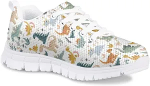 SYtrade Girl's Running Shoes Lace Up Walking Tennis Sneakers Lightweight White Sole