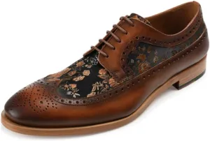 TAFT Preston Leather and Jacquard Wingtip Men's Dress Shoe