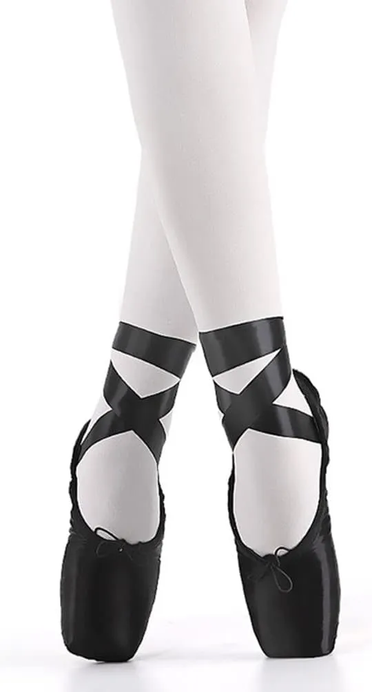 TangDao Girl's Professional Canvas Ballet Dance Toe Shoes Professional Satin Pink Ballet Pointe Ballet Flats Shoes with Ribbons