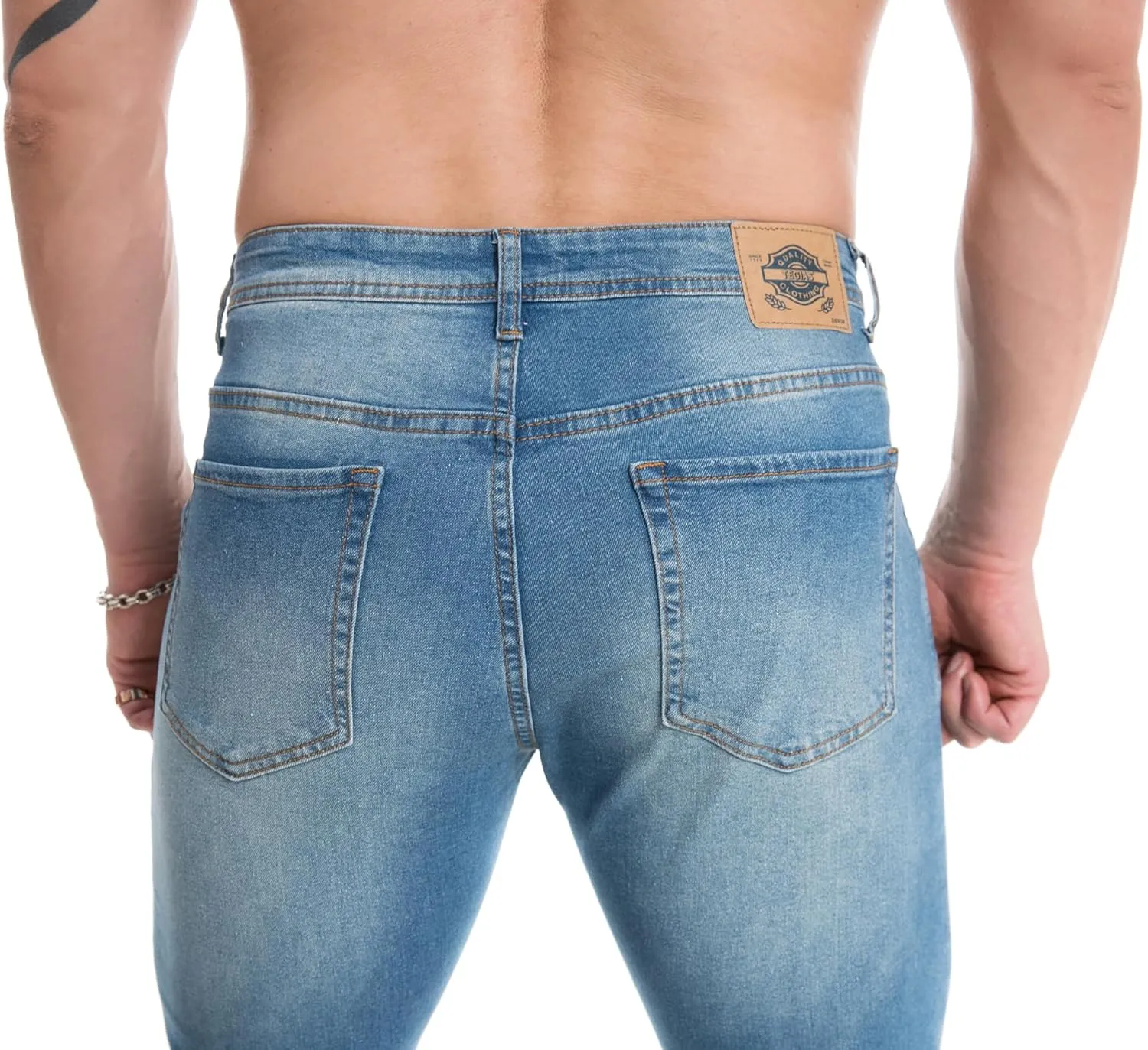 TEGIAS Mens Slim Fit Stretch Jeans Classic Comfort Regular Fit