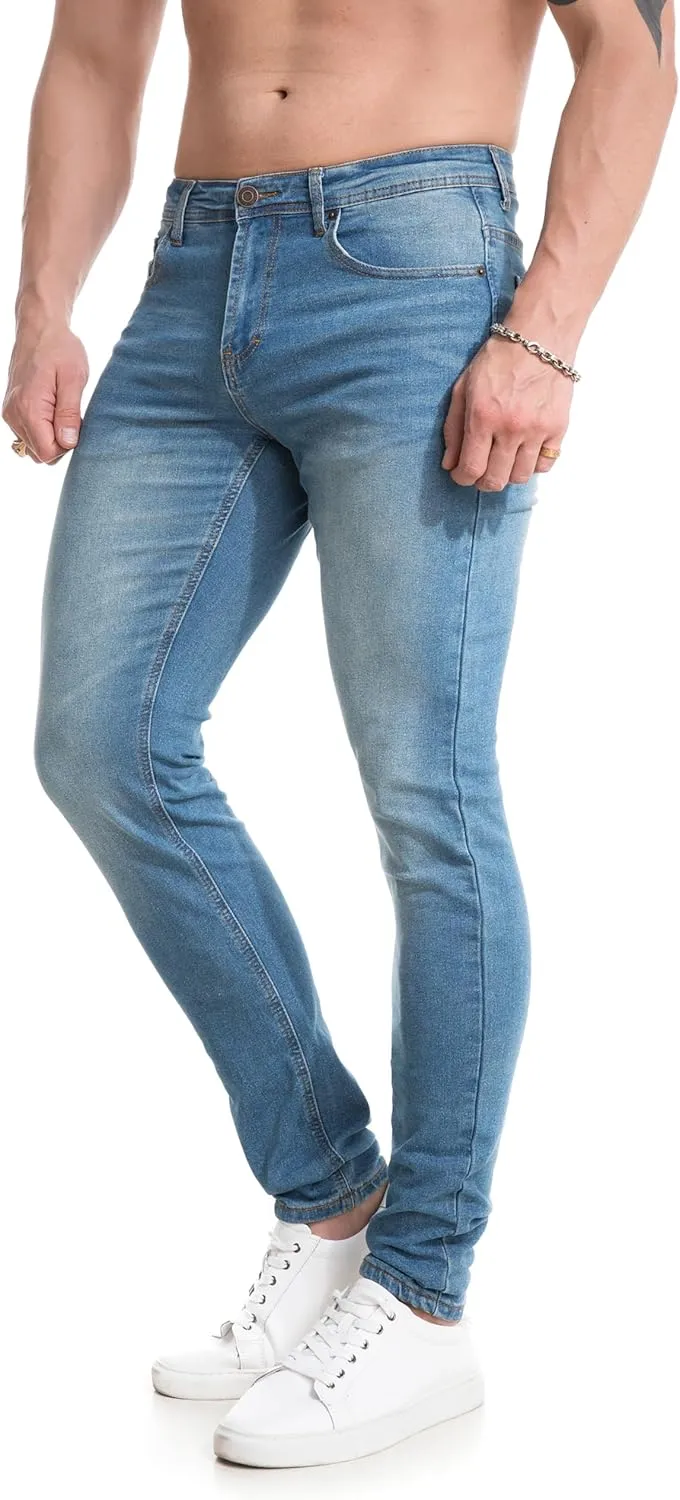TEGIAS Mens Slim Fit Stretch Jeans Classic Comfort Regular Fit