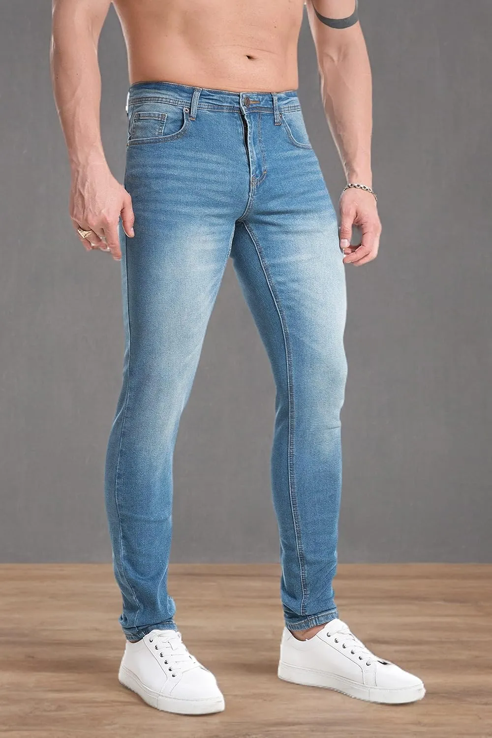 TEGIAS Mens Slim Fit Stretch Jeans Classic Comfort Regular Fit