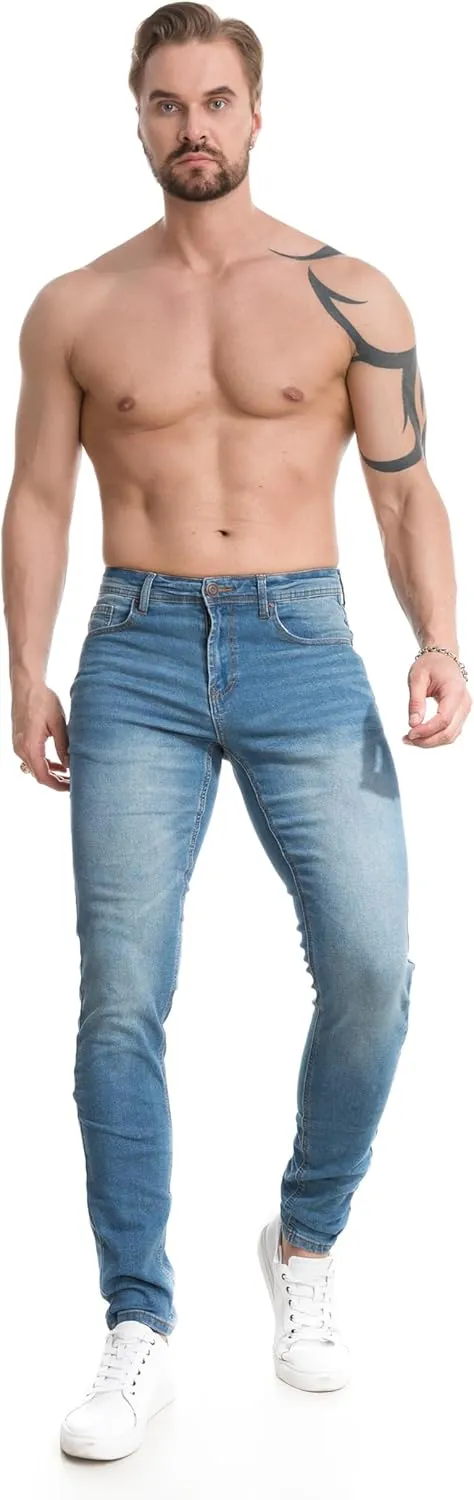 TEGIAS Mens Slim Fit Stretch Jeans Classic Comfort Regular Fit