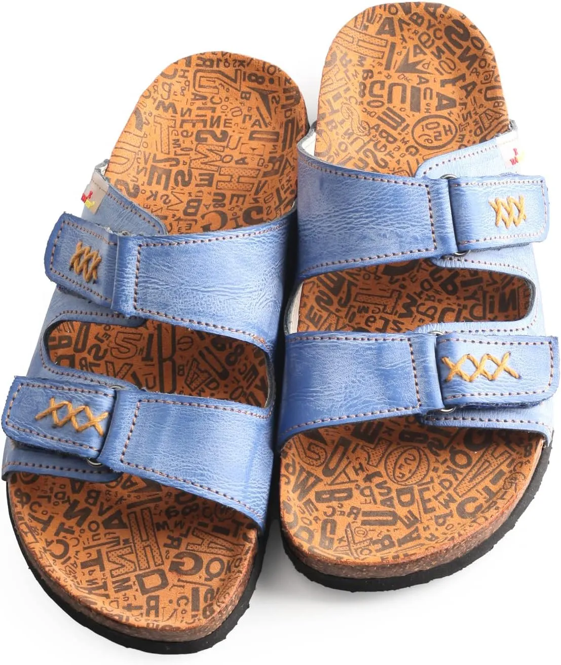 TMA EYES Womens Flat Sandals with Cork Footbed, Open Toe Slides Adjustable Slip On Slippers