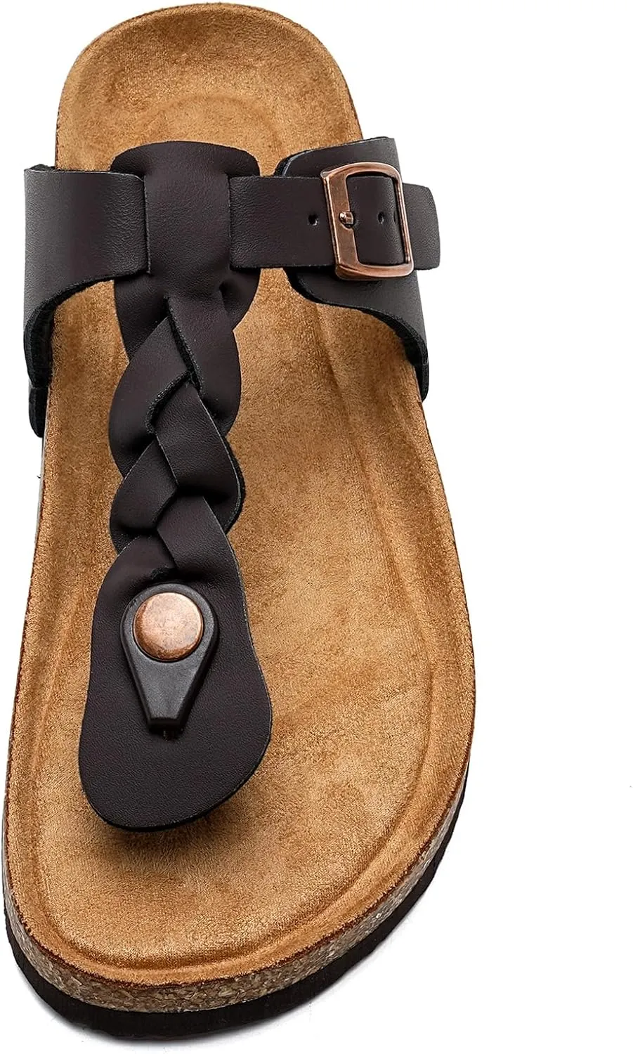Torotto Boys Girls Cork Footbed Sandals Kids Flip Flops with Adjustable Braided Straps (Toddler/Little Kid/Big Kid)