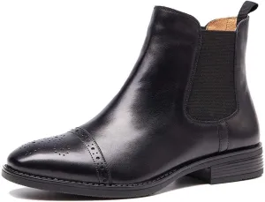 U-lite Womens Fall Winter Comfortable Stylish Leather Chelsea Ankle Boots Women Booties