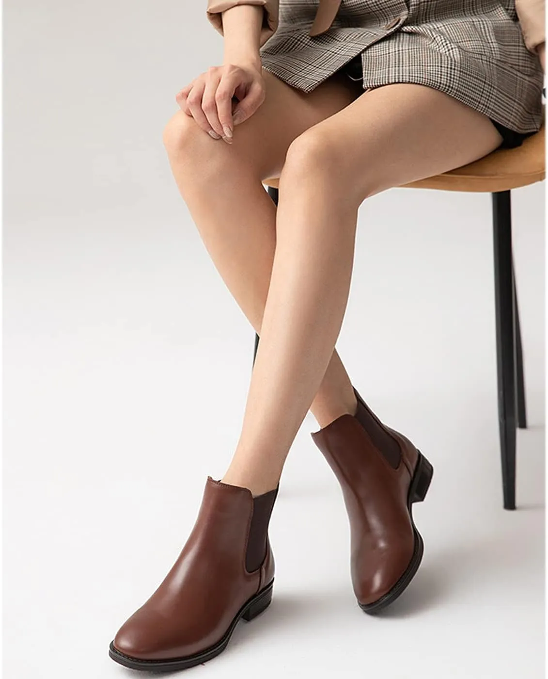 U-lite Womens Fall Winter Comfortable Stylish Leather Chelsea Ankle Boots Women Booties