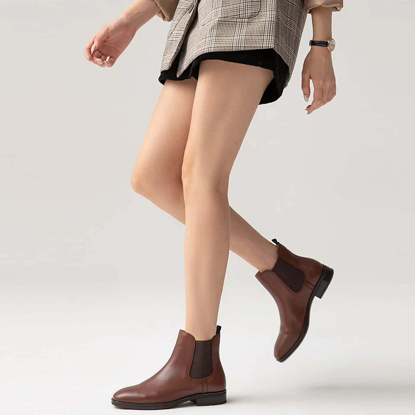 U-lite Womens Fall Winter Comfortable Stylish Leather Chelsea Ankle Boots Women Booties