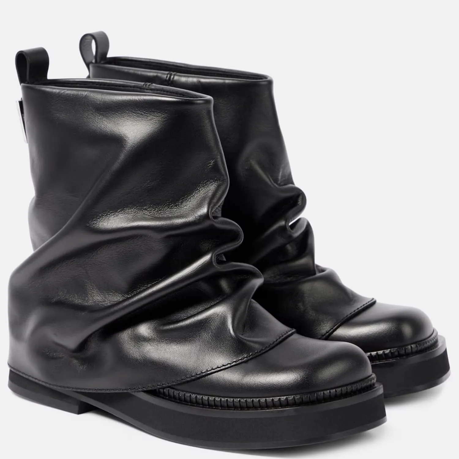 UniqueStride Women Fold Over Ankle Boots Platform Slouchy Short Booties Square Toe Pull On Fashion Party Boot