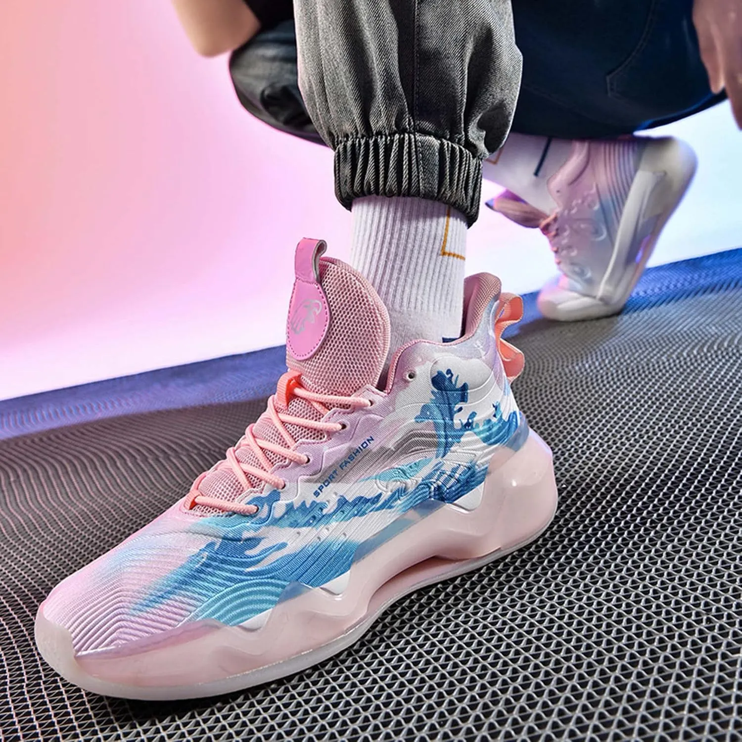 Unisex High-Top Basketball & Training Sneakers - Fashion Athletic Shoes for Running, Gym, Outdoor Sports