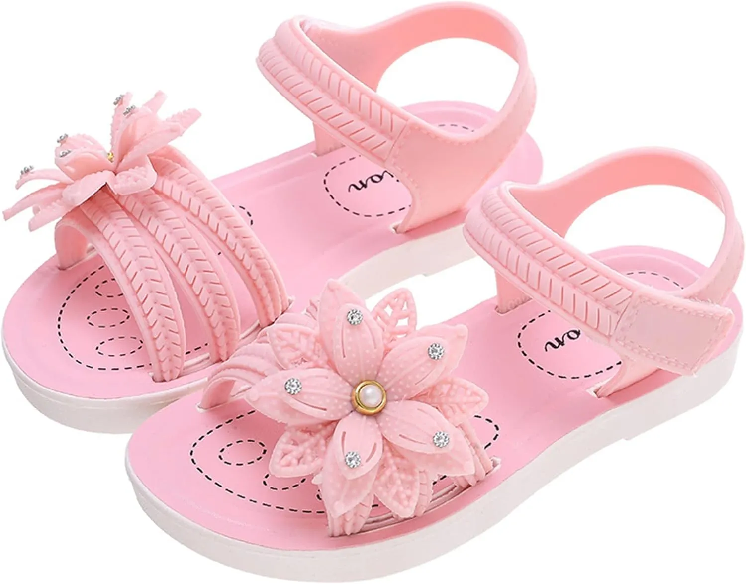 Unisex Kids Summer Sandals Baby Comfort Anti-Slip Open Toe Adjustable Walking Beach Shower Shoes for Boys Girls