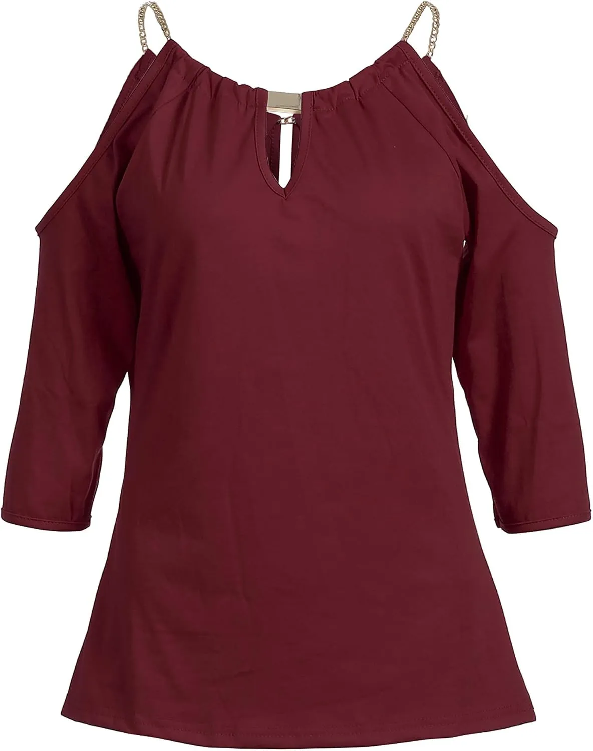 USGreatgorgeous Women’s Open Cold Shoulder Slim Fit Short Sleeve Tee Shirt Casual Blouse Tops
