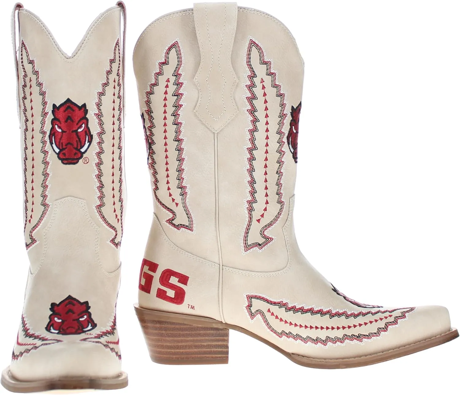 Vaccari Women's Mimi Premium PU Leather NCAA Athletics Embroidery Cowboy Boots