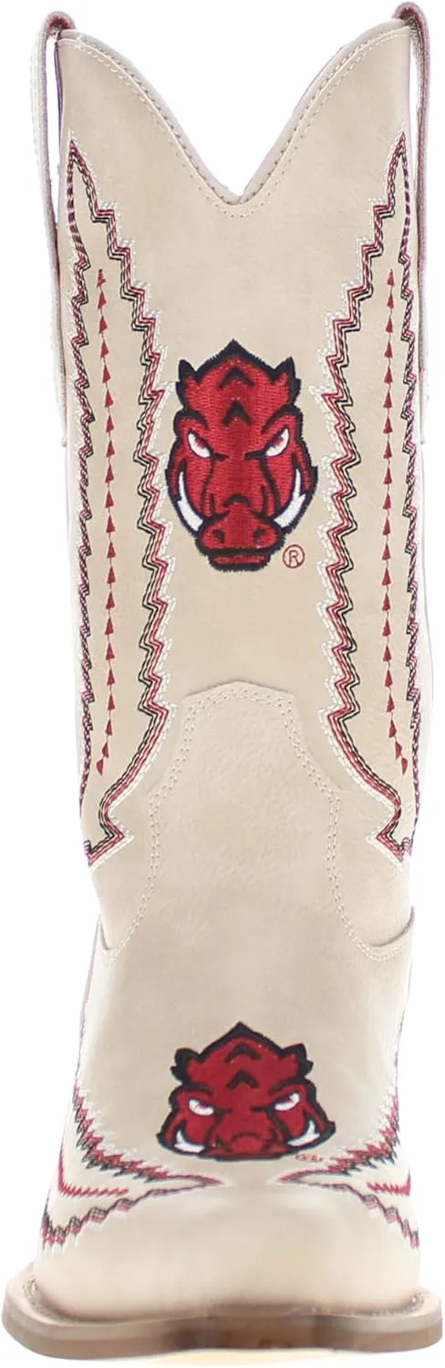 Vaccari Women's Mimi Premium PU Leather NCAA Athletics Embroidery Cowboy Boots