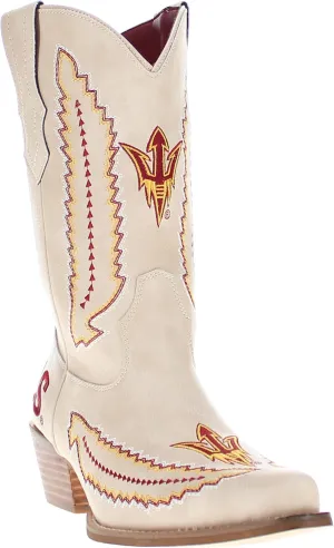 Vaccari Women's Mimi Premium PU Leather NCAA Athletics Embroidery Cowboy Boots