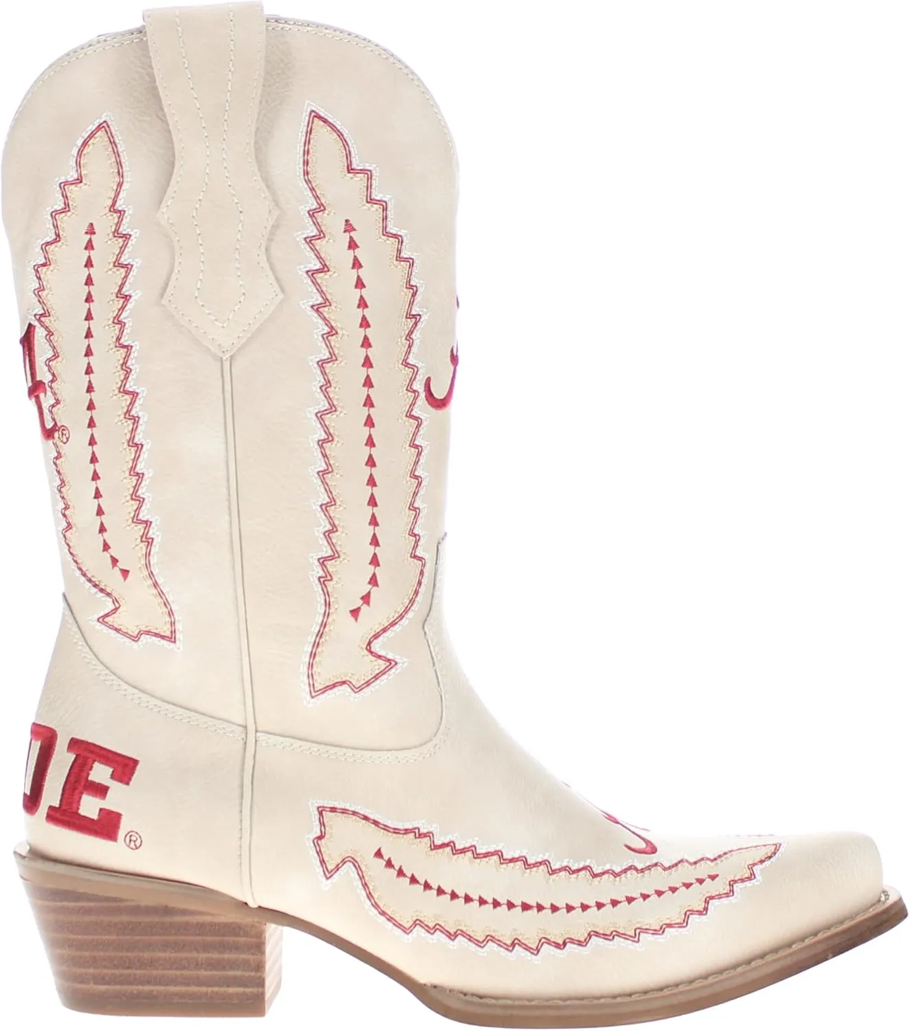 Vaccari Women's Mimi Premium PU Leather NCAA Athletics Embroidery Cowboy Boots
