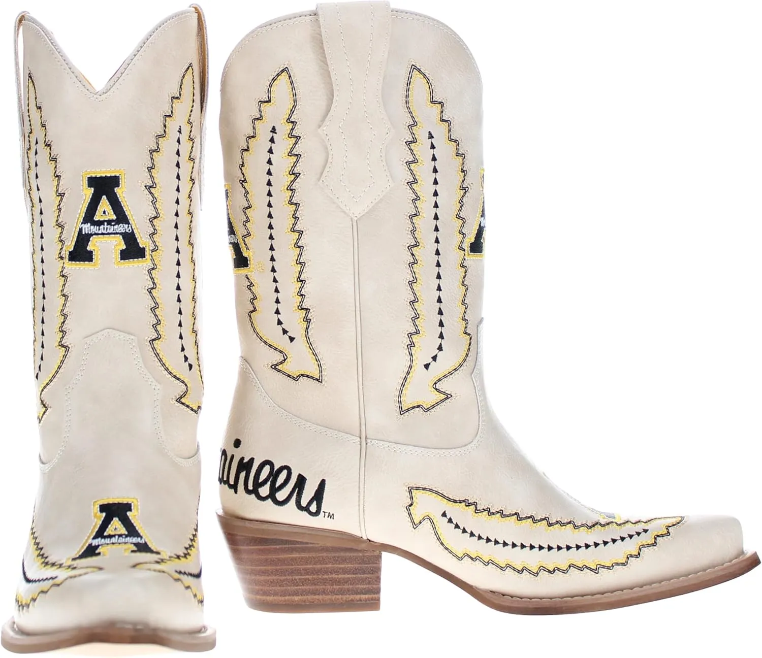 Vaccari Women's Mimi Premium PU Leather NCAA Athletics Embroidery Cowboy Boots