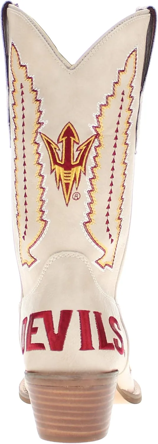 Vaccari Women's Mimi Premium PU Leather NCAA Athletics Embroidery Cowboy Boots
