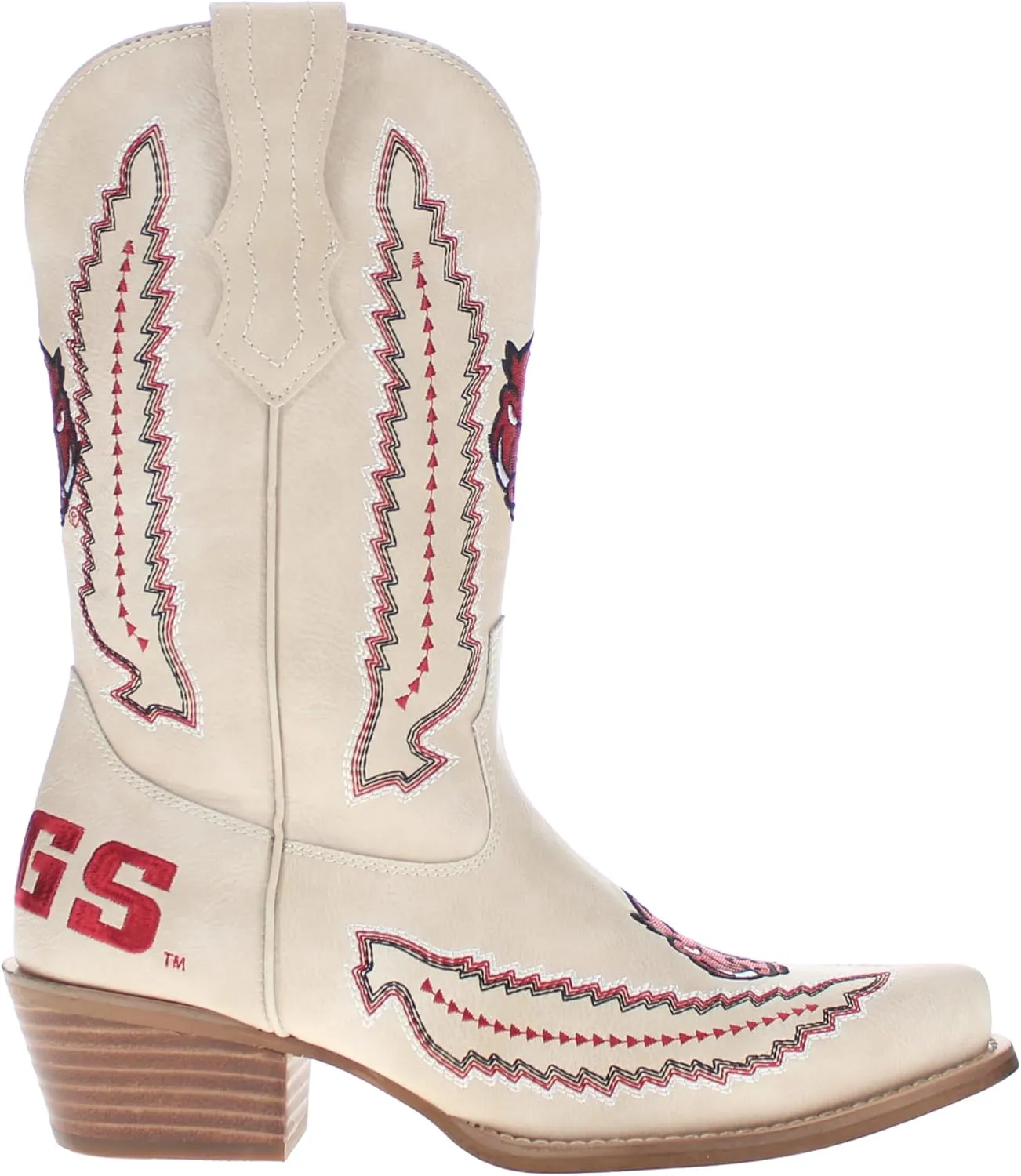 Vaccari Women's Mimi Premium PU Leather NCAA Athletics Embroidery Cowboy Boots
