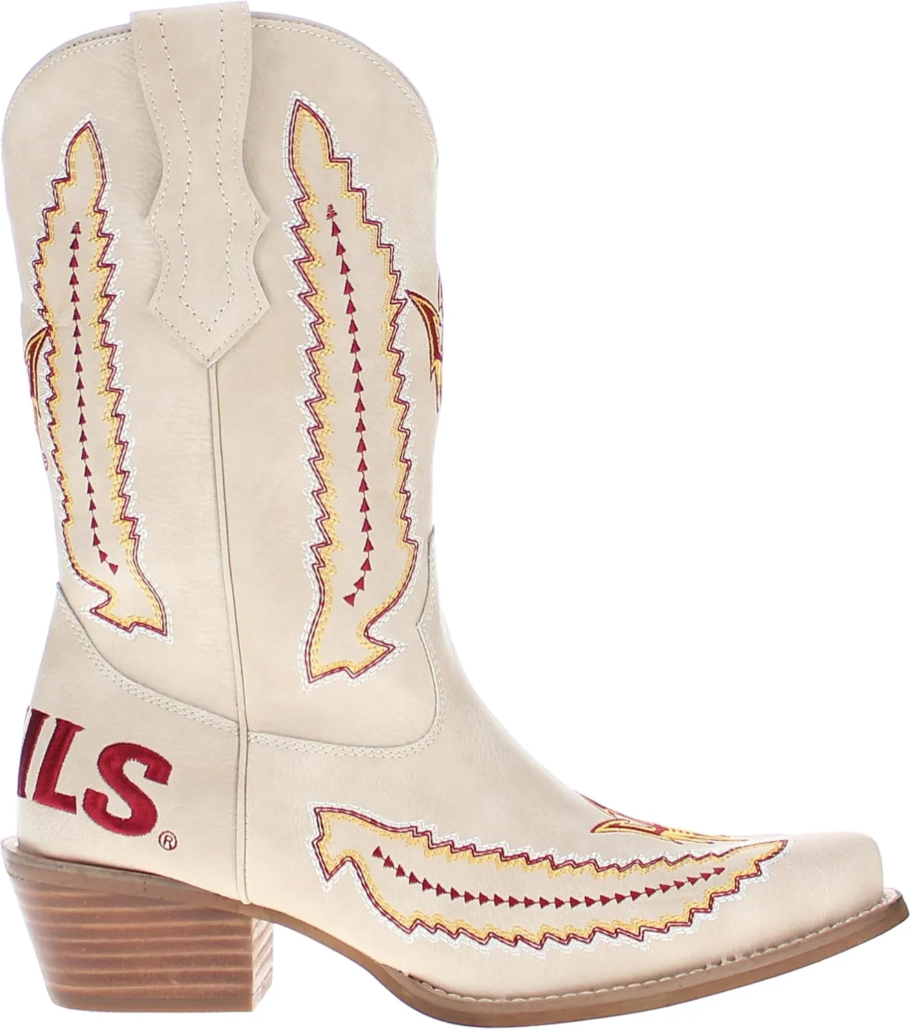 Vaccari Women's Mimi Premium PU Leather NCAA Athletics Embroidery Cowboy Boots
